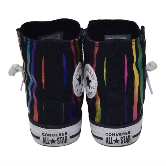 Converse Chuck Taylor AllStar Can't Be Tame Rainbow Zebra Stripe High Tops - Picture 3 of 7